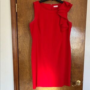 Calvin Klein Red Ruffle Mini Dress